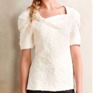 Anthro Postmark Cedar Street Textured Ivory Top
